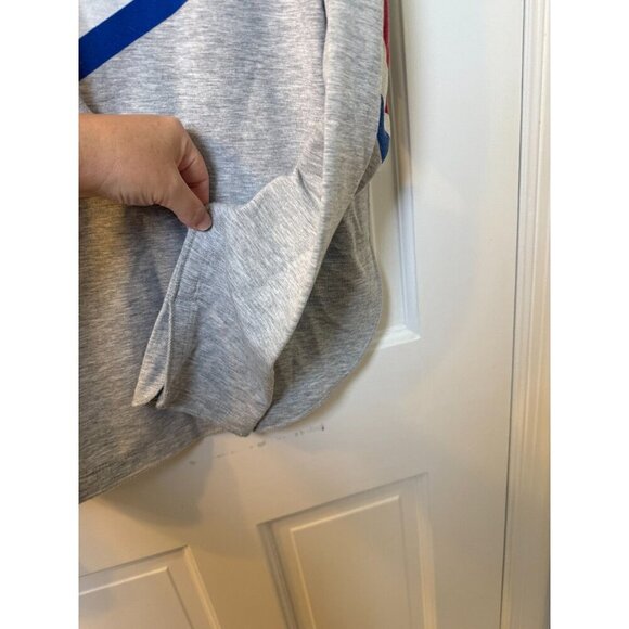 Philadelphia 76ers Basketball LS Scallop Grey Hooded Sweatshirt - Women Size Med - Picture 2 of 11